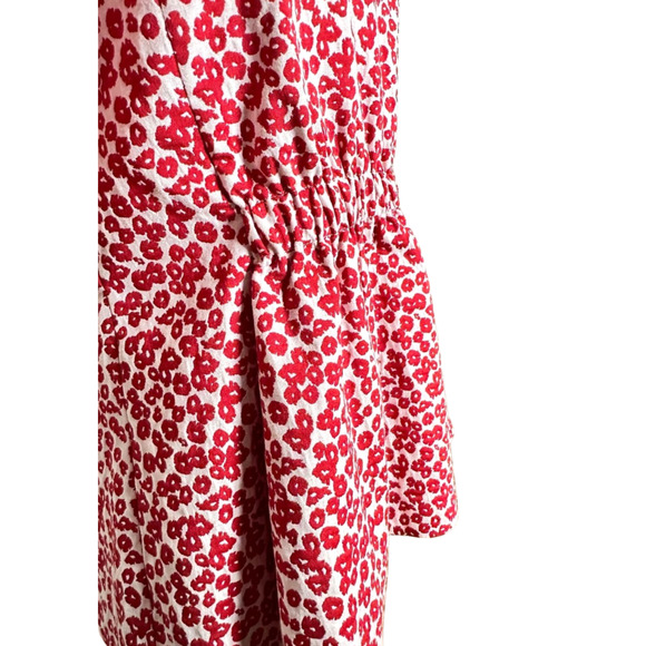 Purificacion Garcia Red White Ditsy Floral Peplum Back Zip Blouse Size 36 Size 6 - Picture 7 of 9